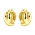 Sterling Silver Zircon Hoop Earrings with 18K Gold Lining for Women - Vintage Jewelry Gift