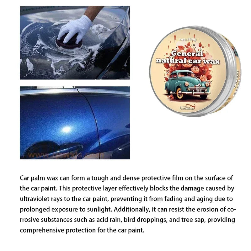 Carnauba Paste Car Wax for Auto Paint Protection High Gloss Shine Hydrophobic Coating