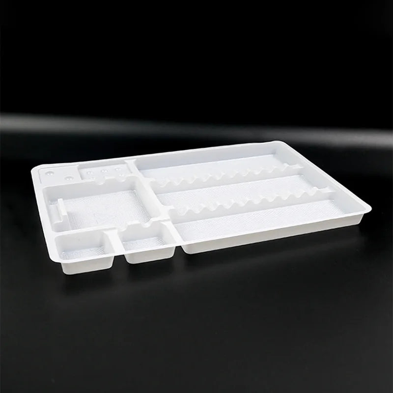 Disposable Dental & Makeup Organizer Trays - PVC Plastic Storage Plates, 50 Pcs