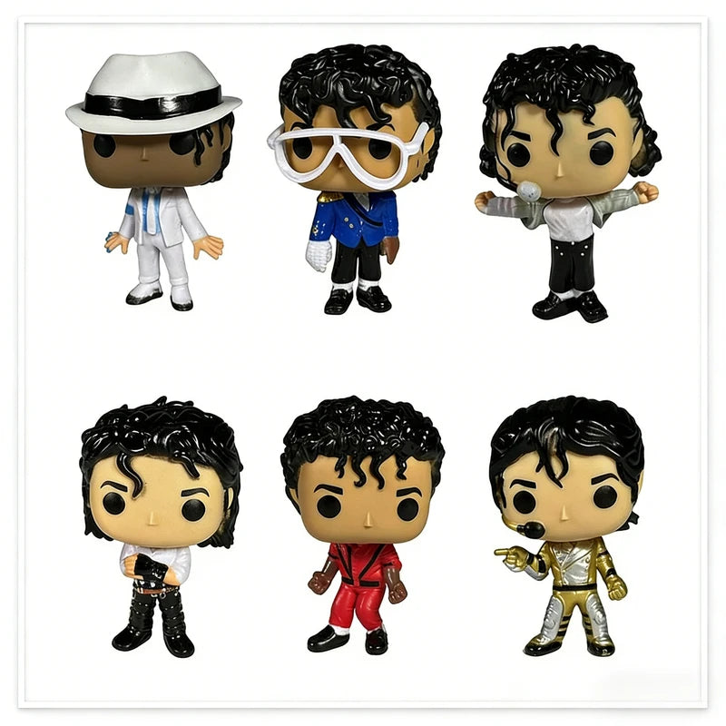 6 Styles Vinyl Michael Jackson Action Figures Collectible Toys for Men & Women