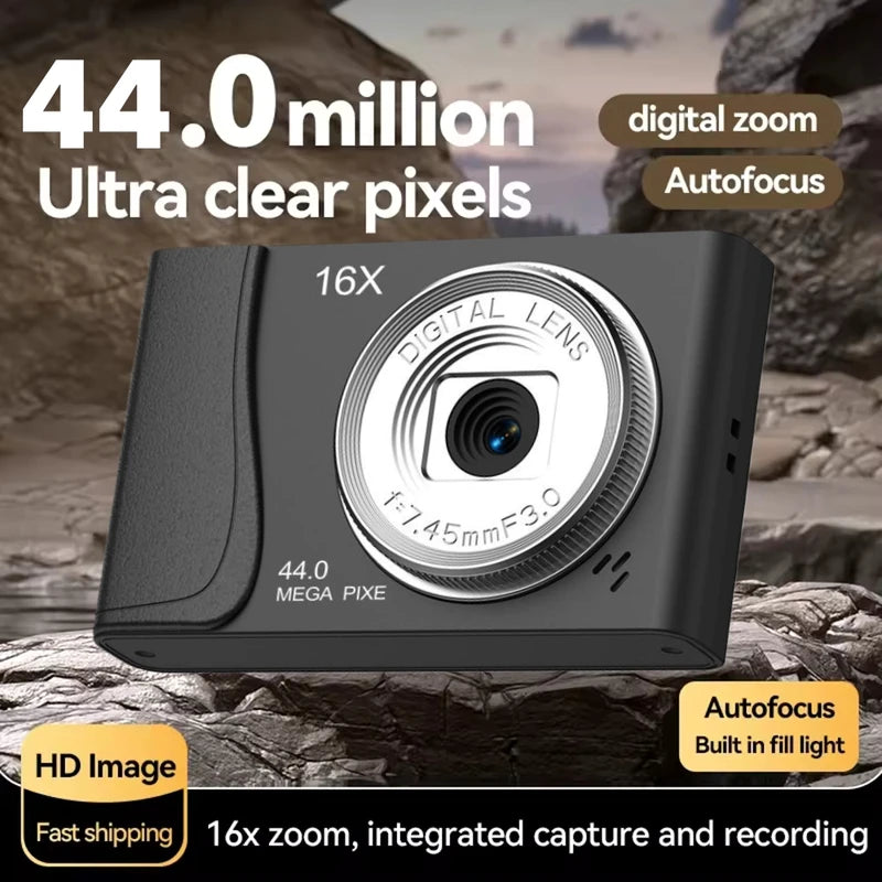 Kids & Beginners 4K Digital Camera with 24MP, 16x Zoom & Autofocus