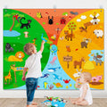 Farm Animals Felt Story Busy Board 4-in-1 Interactive Learning Wall Toy