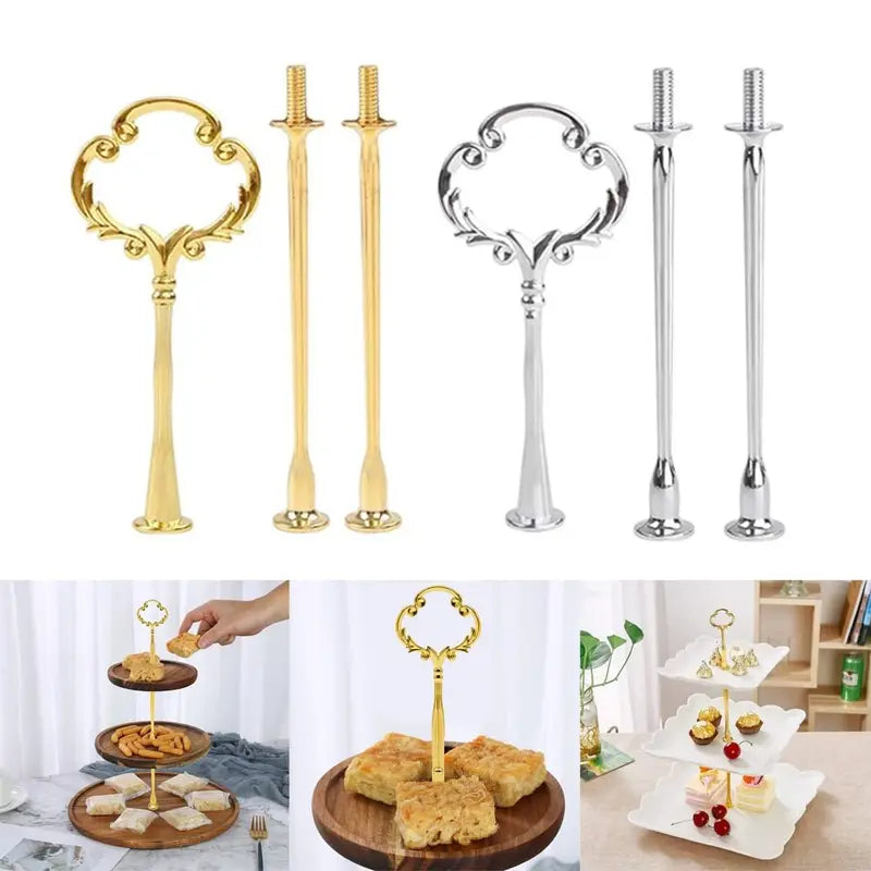 2/3 Tier Cake Plate Stand Handle Hardware Set for Wedding Party Cake Display