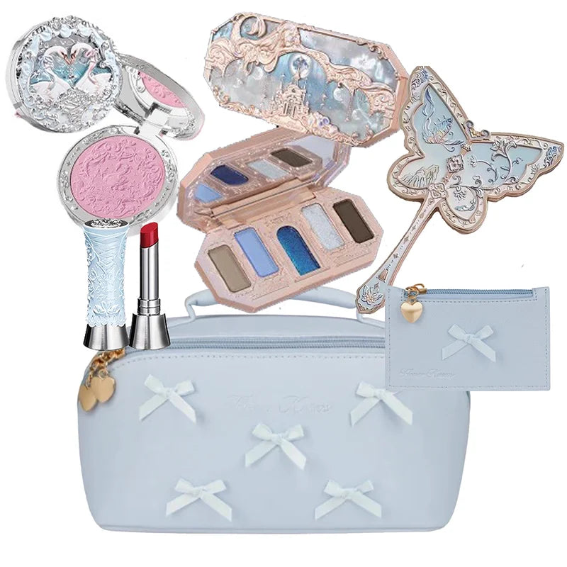 All-in-One Makeup Set Gift Box with Glitter Eyeshadow Palette Blush Lip Gloss & Bag