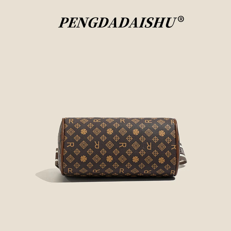 Women's Alphabet Print Shoulder Bag Retro Crossbody Trendy Handbag