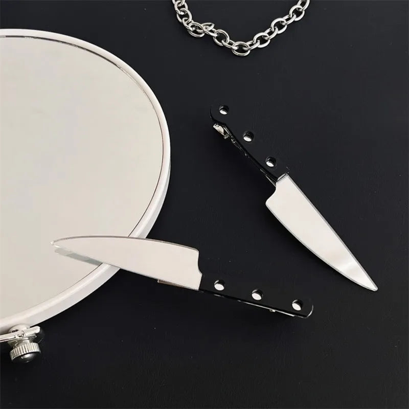 Gothic Emulation Knife Hair Clips 2pcs Side Bangs Hairpins Cosplay Party Accessory