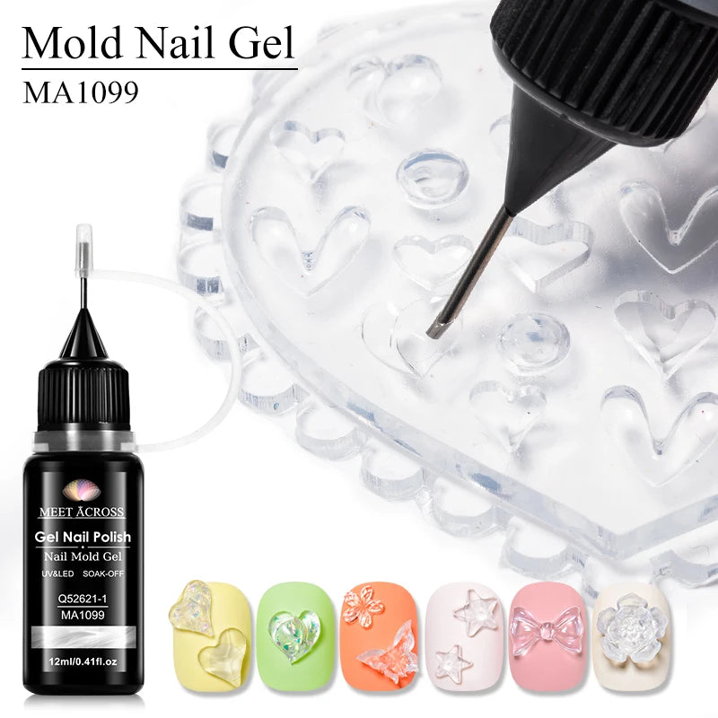 2pcs 12ml Nail Gel Mold Kit for Flower & Butterfly Nail Art - Soak Off UV Gel Polish
