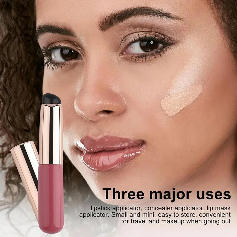 Silicone Lip Brush with Cover - Soft Concealer Lipstick Makeup Tool