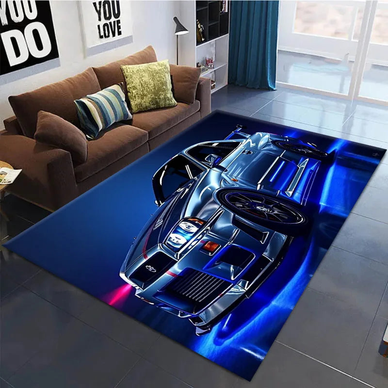 Car Skyline GTR R34 Floor Carpet Rug Non-Slip Home Decor for Living Room
