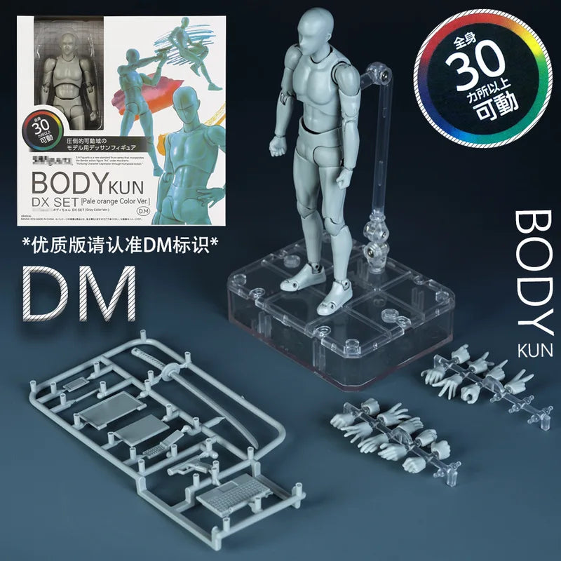 Movable Action Figure Toy Model - Male Female Anime Mannequin with Joints - Multiple Colors