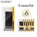 False Eyelash Extension Kit 6 Cases Synthetic Mink Natural Lengths Mix