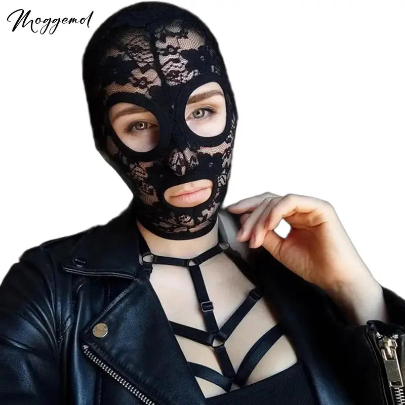 Gothic Lace & Velvet Face Mask for Costume, Halloween & Masquerade