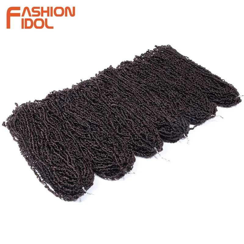 Kinky Curl Faux Locs Crochet Hair Extensions - Ombre Blonde, 18 Inch, 6 Pack