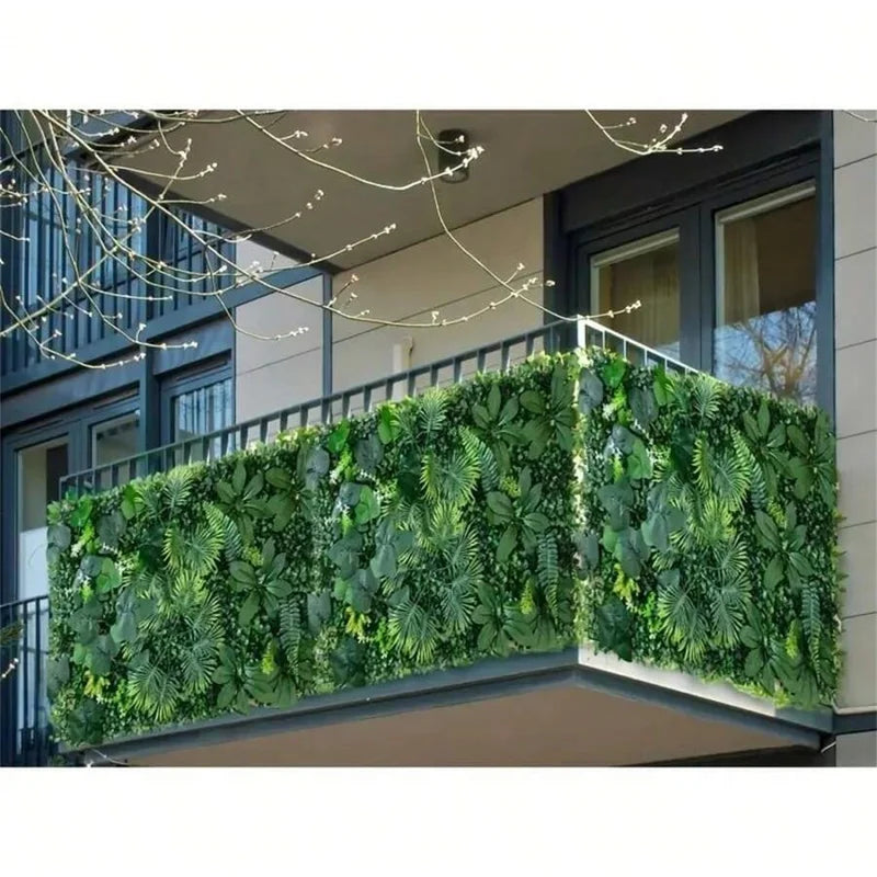 Artificial Green Wall Panels Faux Jungle Grass Decor for Garden & Outdoor Spaces