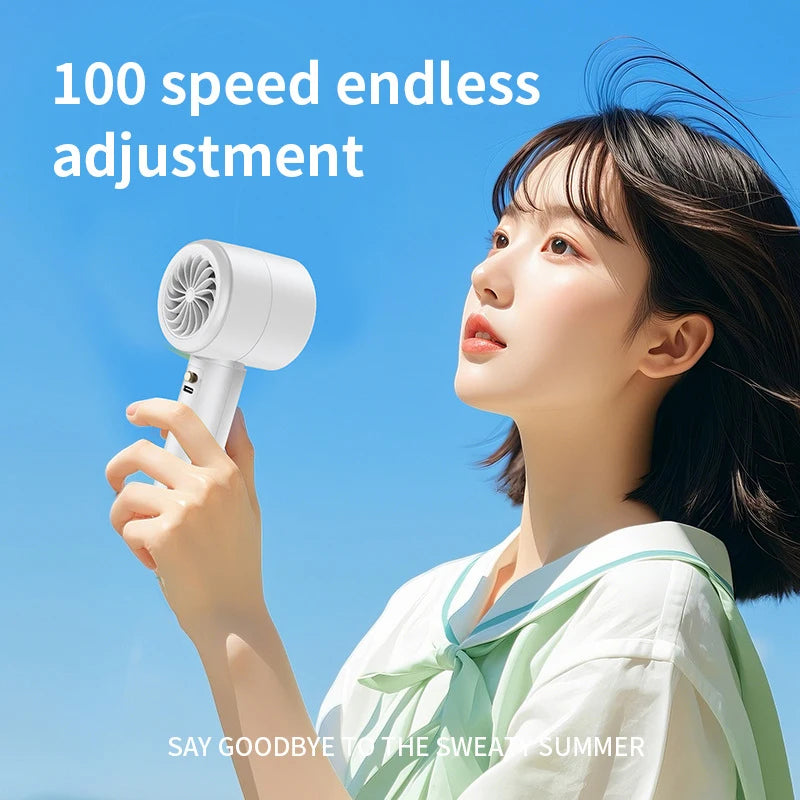 Mini Handheld Fan USB Rechargeable Portable Air Cooler Quiet High-Speed Fan for Travel Outdoor