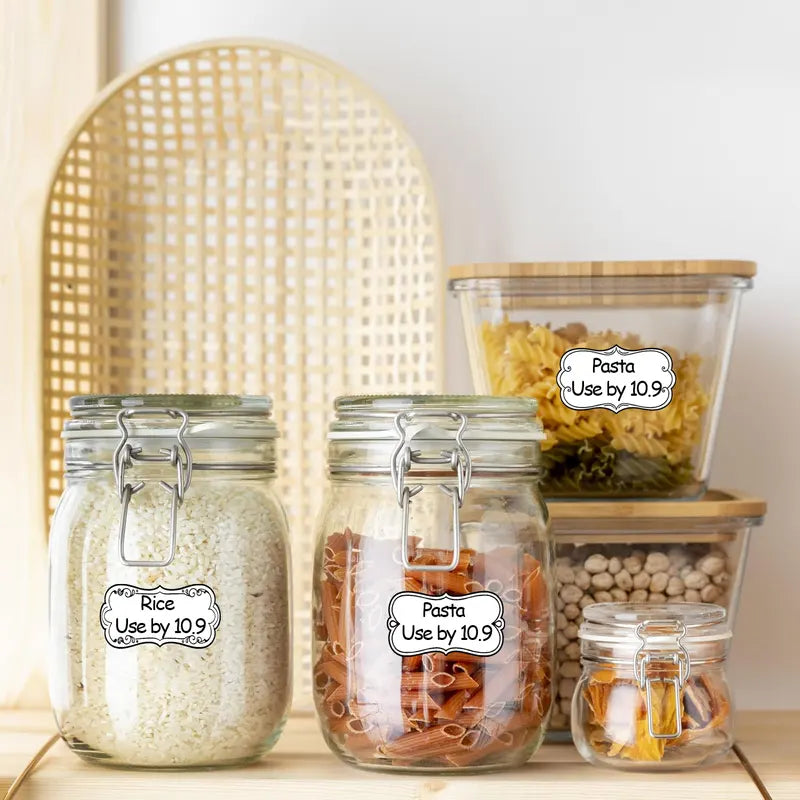 Vintage Printable Food Labels Roll 150pcs - Pantry, Freezer & Kitchen Organization