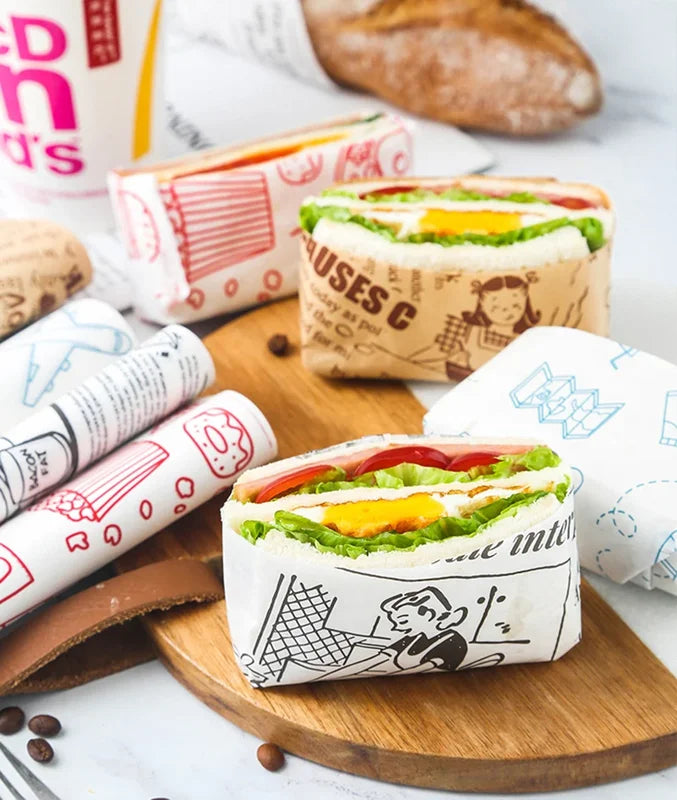 25-Piece Food Grade Wax Paper Wraps for Baking and Food Storage