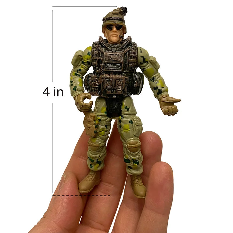 6Pcs Army Men SWAT Team Soldiers Action Figures Playset for Kids, Military Toy Gift