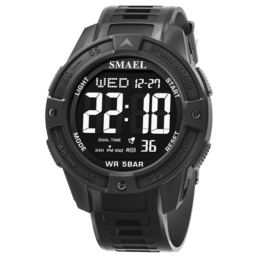 Digital Sport Wristwatch with Alarm Night Light Waterproof 50M