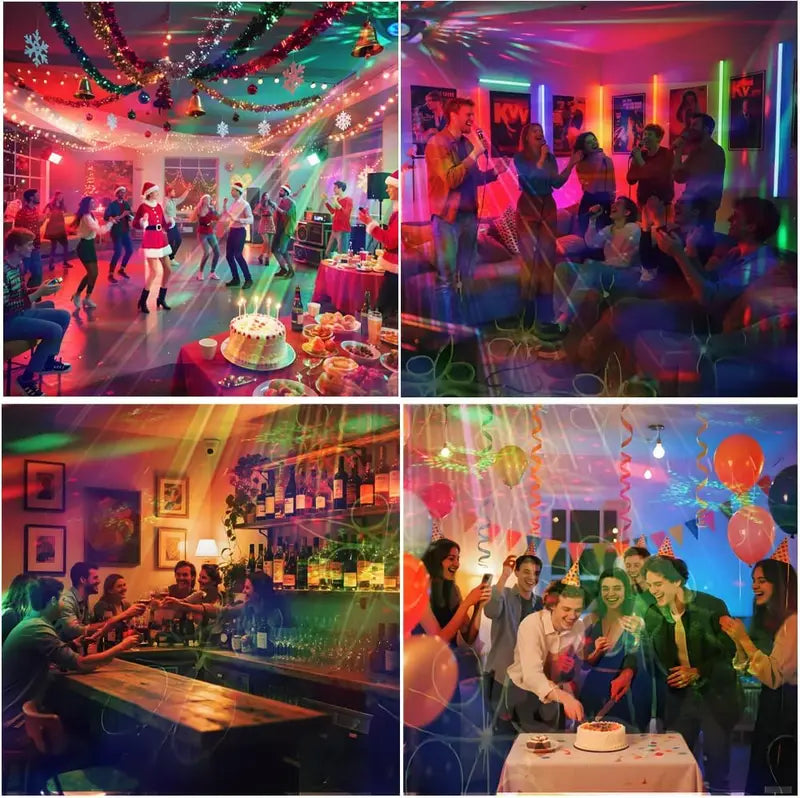 Disco Party Lights Strobe & DJ Stage Projector for Carnival Halloween Birthday
