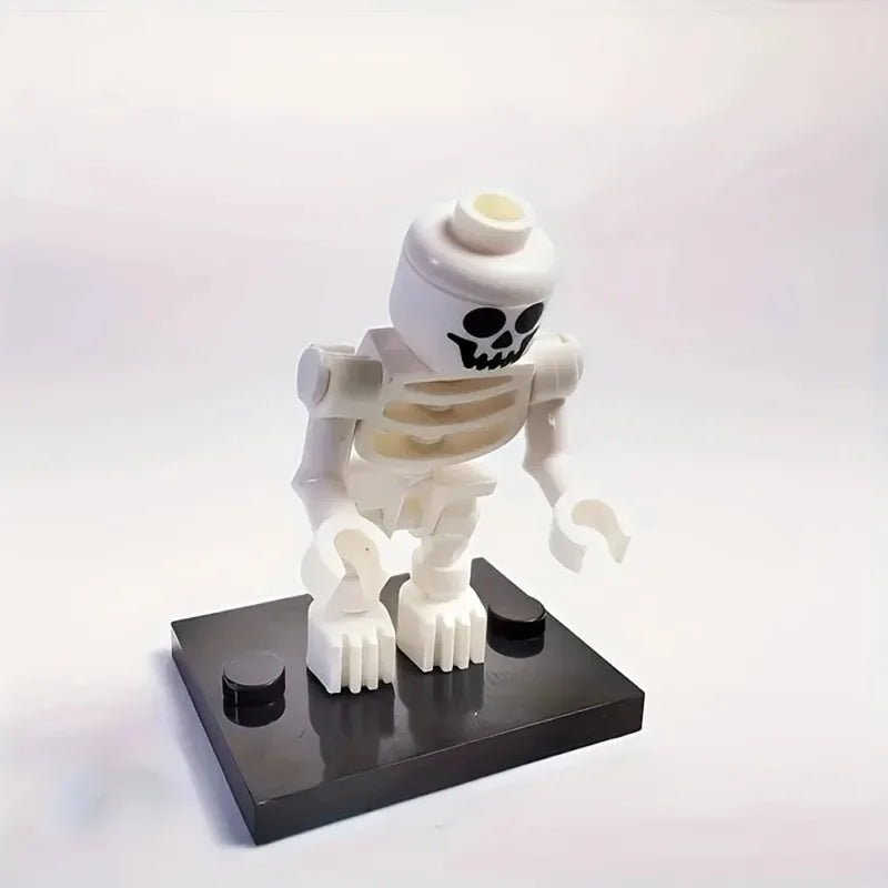Halloween Skeleton Building Blocks Set - Mini Ninja Bone Figures for Kids