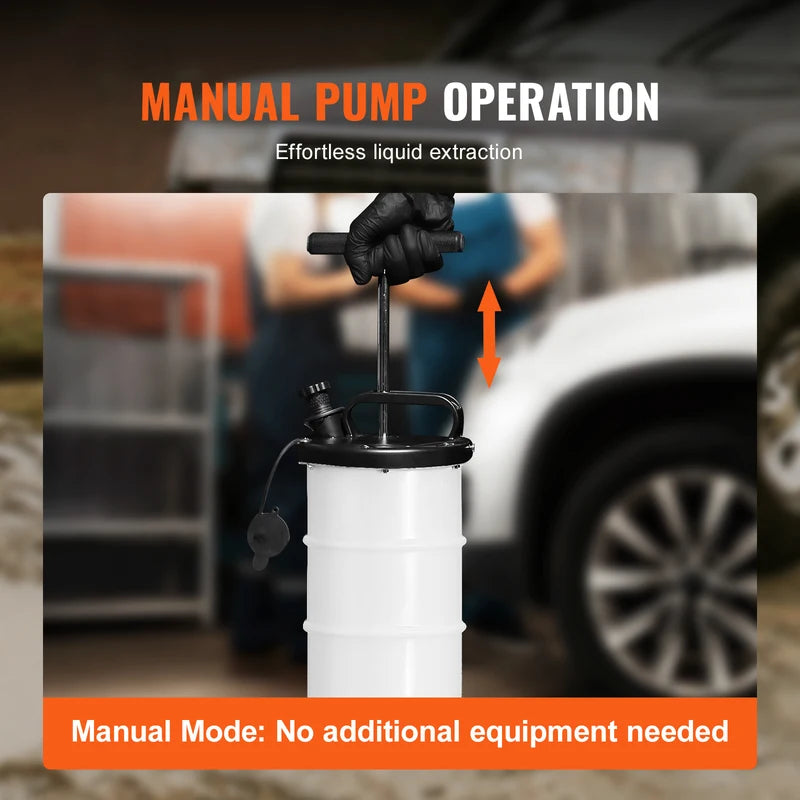 Manual Car Brake Fluid Extractor Pump with Hoses - 6.5L Oil Change Kit