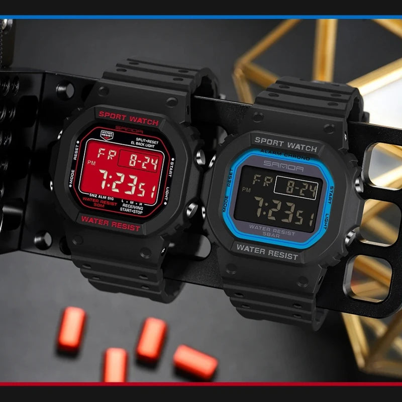 Children's Waterproof Digital Sport Watch with LED Display and Luminous Features