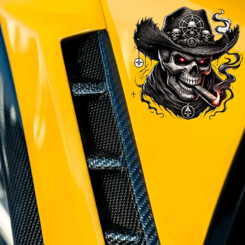 Western Cowboy Skull Car Stickers Decals for Vehicle Bumper Windows Motorcycle Laptop Walls