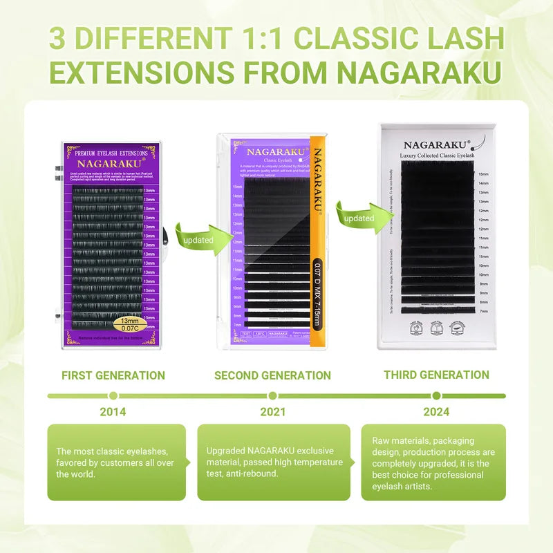 Luxury Classic Eyelash Extensions 16 Rows Professional Soft Natural Denso Black