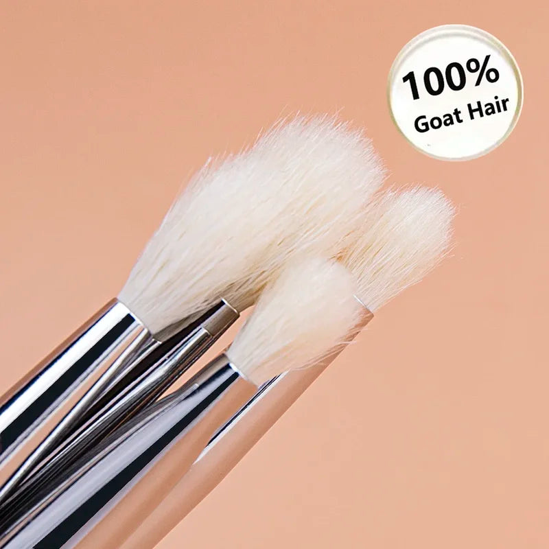 Makeup Eyeshadow Brushes Set - Flat Shader Crease Blending Tools for Liquid, Cream & Powder Eyeshadows