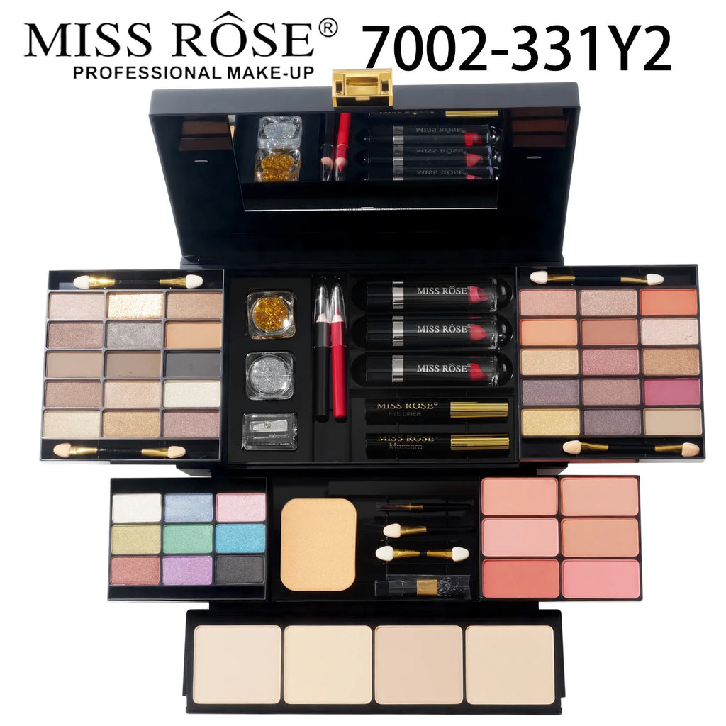 All-in-One Makeup Palette Set with Eyeshadow Lip Gloss Blush & Powder - Multiple Colors
