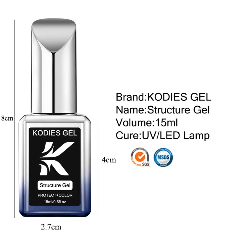 Semi Permanent UV Nail Gel Base Coat with Pearl Shine - 15ML, Self-Leveling Construction Gels