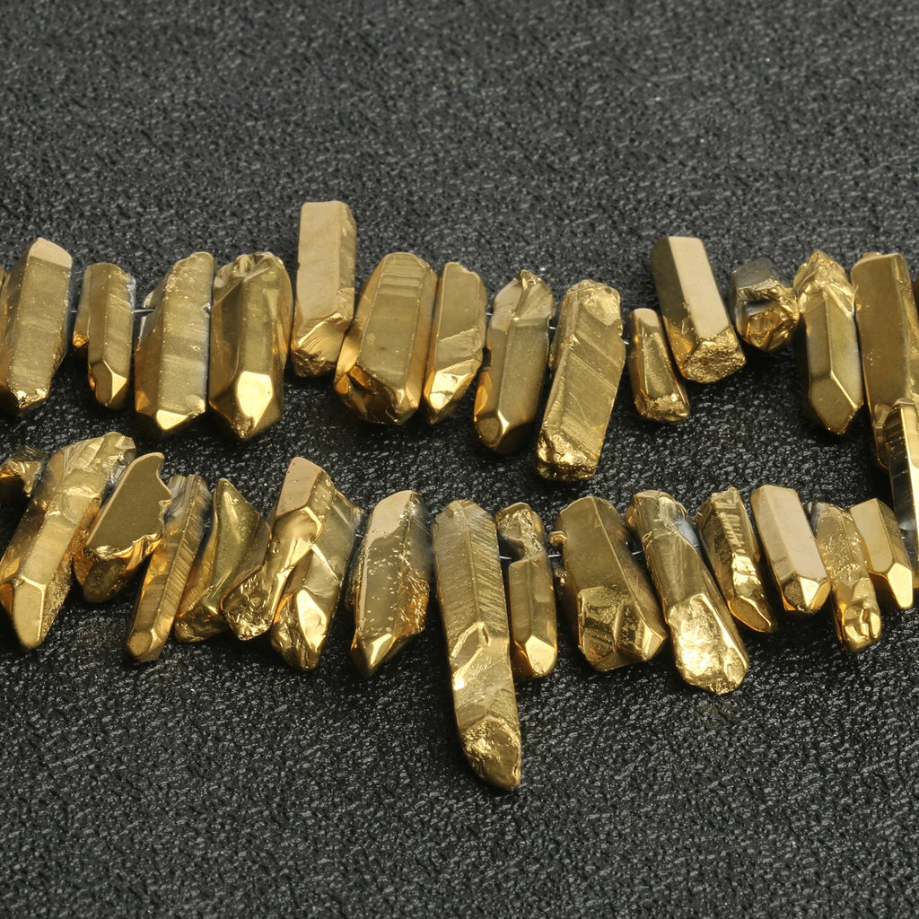 Natural Quartz Crystal Beads - Raw Spike Points for Jewelry Making - 10/20pcs