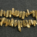 Natural Quartz Crystal Beads - Raw Spike Points for Jewelry Making - 10/20pcs