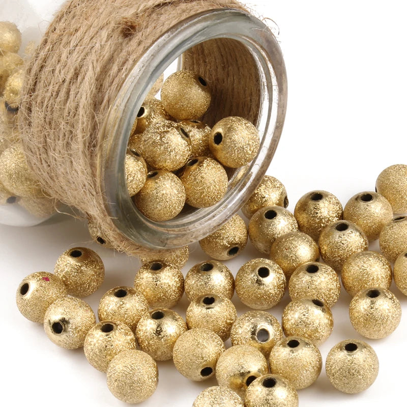 Silvery Gold Color Stardust Plastic Beads for Jewelry Making - 50-500pcs