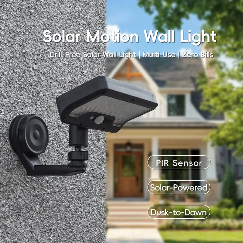 Solar Outdoor Wall Light with Human Body Induction, Super Bright Street Lamp