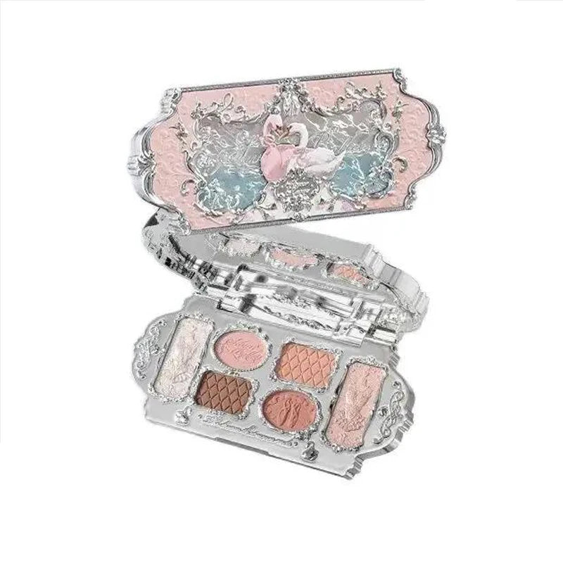 Vegan Makeup Face Palette with Matte, Shimmer, Pearl & Glitter Eyeshadows - 6 Colors
