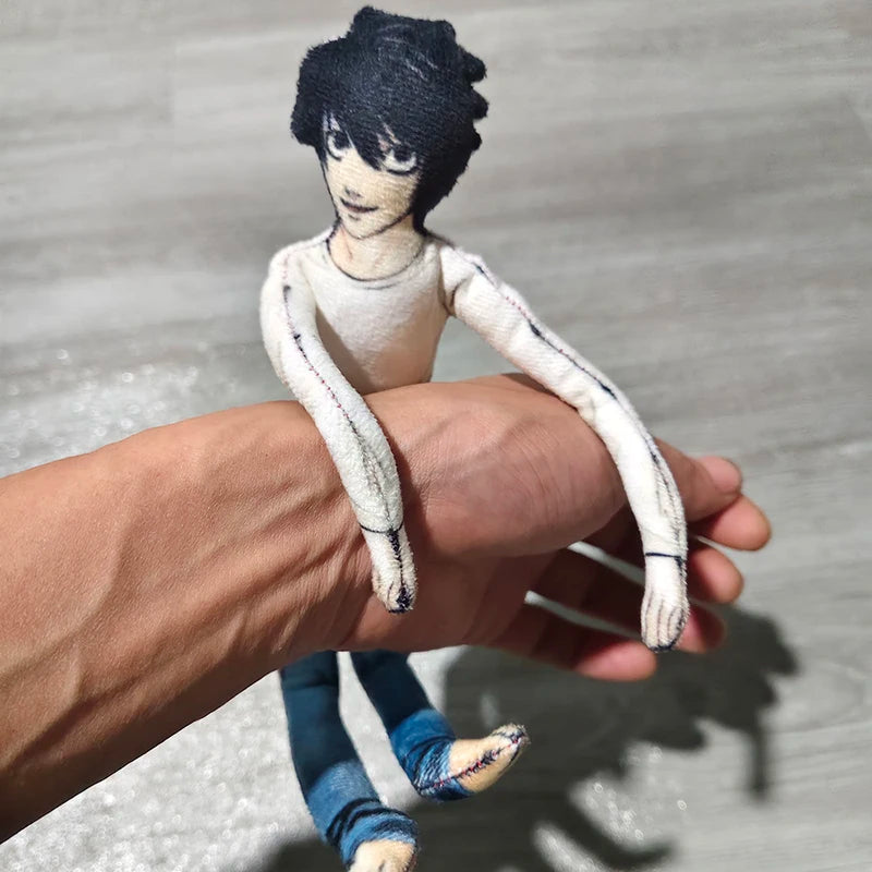 Anime Death Note L Cosplay Plush Doll - Flexible Jointed Stuffed Toy for Room Decor & Gifts