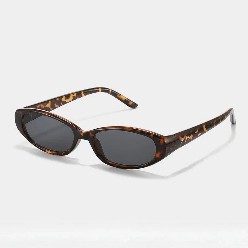 Small Oval Sunglasses for Women & Men - Y2K Narrow Rectangle Vintage Hip Hop Shades
