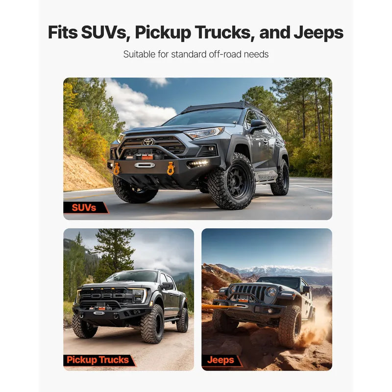 12,000 lbs Wireless Electric Winch for Off-Road Vehicles with Synthetic Rope