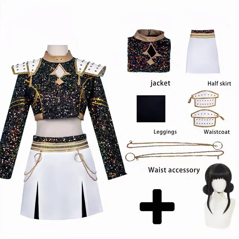 Halloween Cosplay Stage Performance Outfit with Wig - Role Play Suit