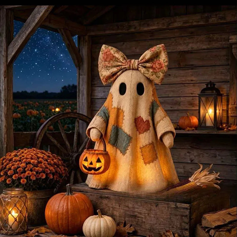 Halloween Ghost Patchwork Ornament Small Holiday Decor Gift