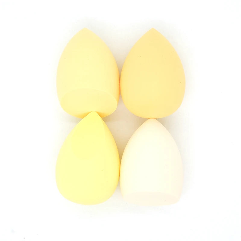 4-Piece Makeup Sponge Set with Bevel Cut Powder Puffs for Foundation and Powder Application