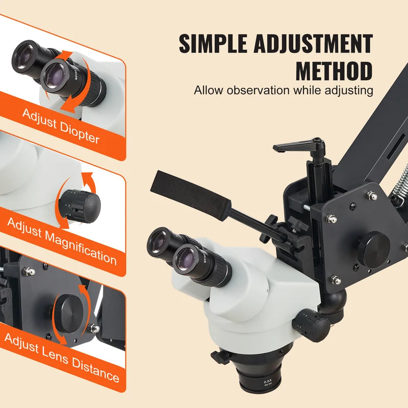 Multi-Directional Jewelry Microscope with 7X-45X Continuous Zoom and LED Stand