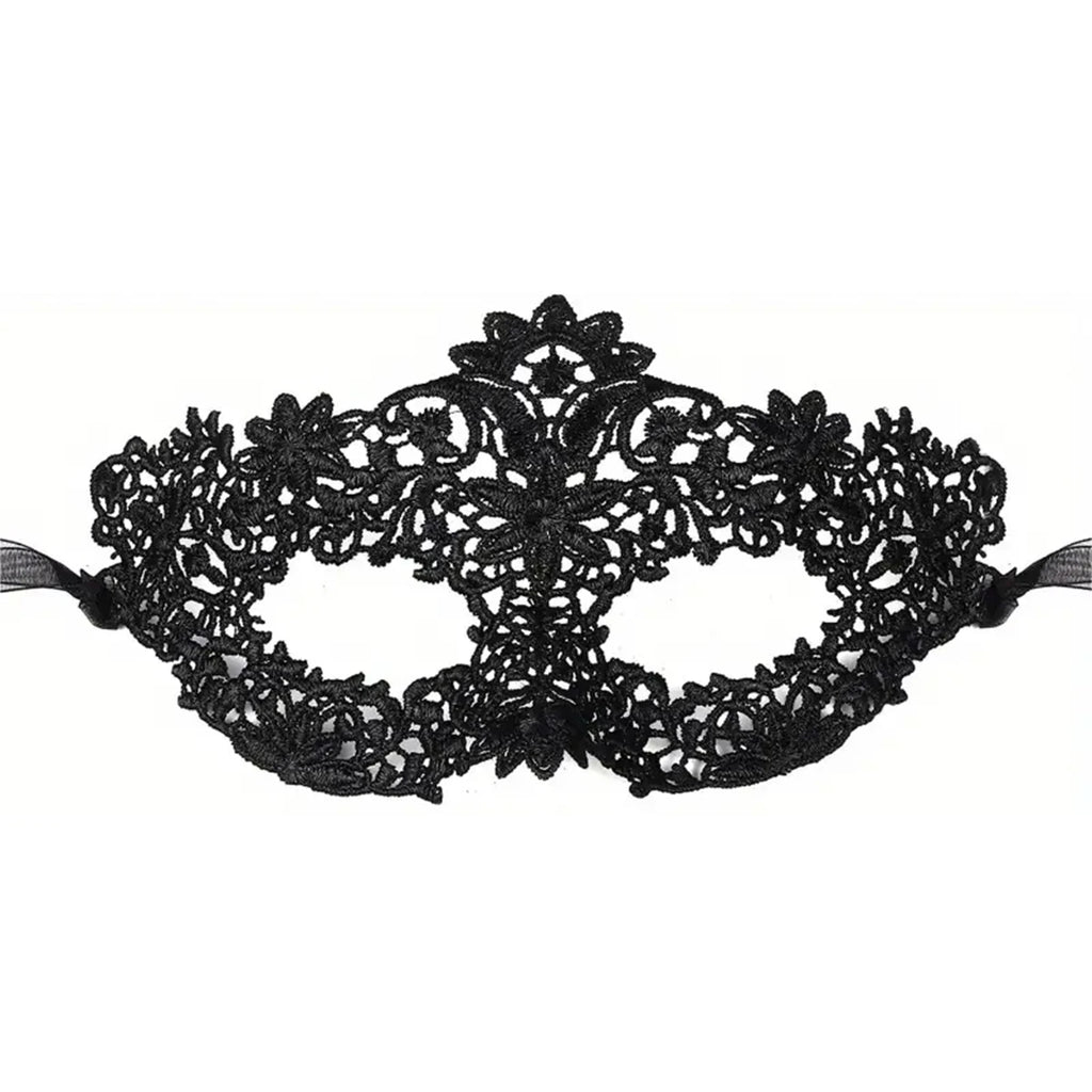 Elegant Black Lace Masquerade Mask Set for Couples - Venetian, Mardi Gras, Halloween