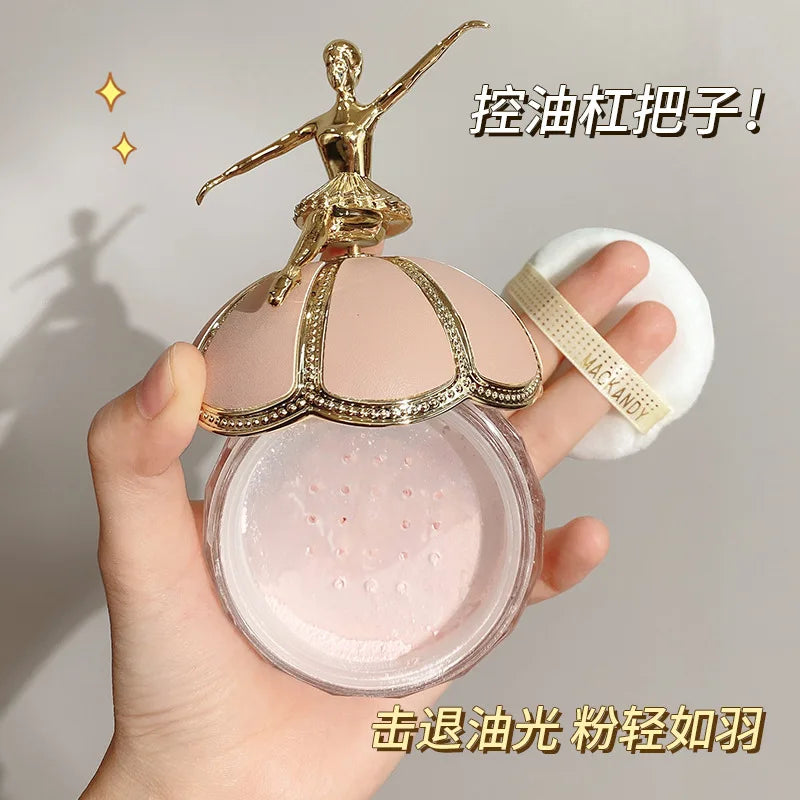 Mini Gold Statue Face Powder with Contour Bronzer for Natural Makeup Finish