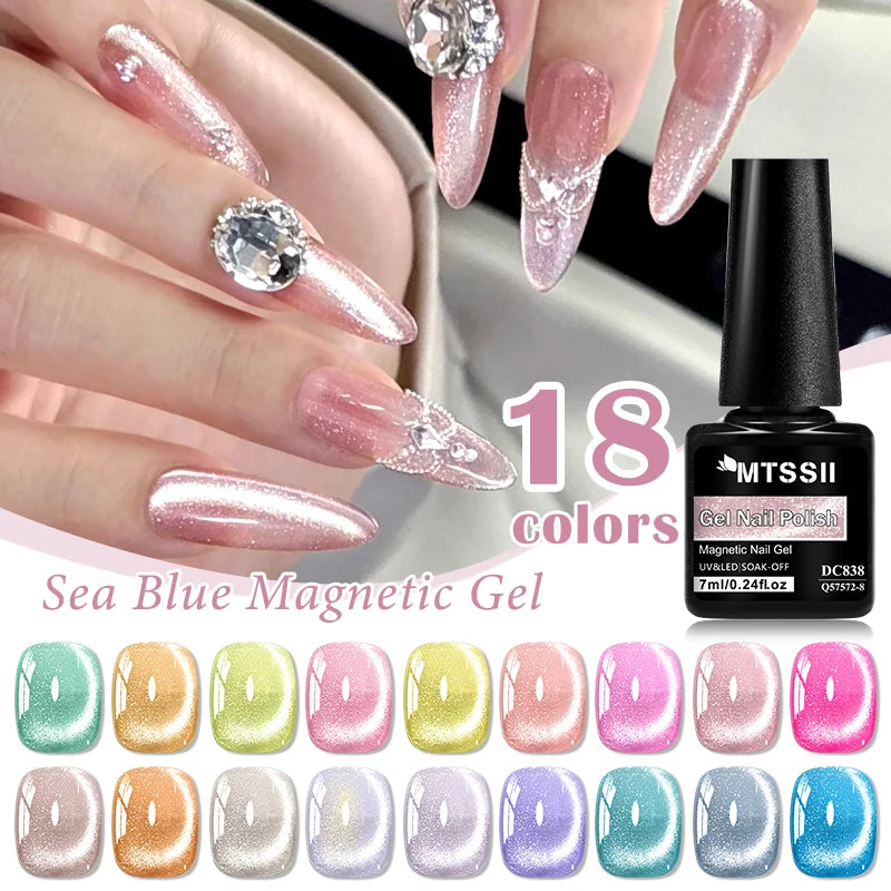 Holographic Magnetic Gel Nail Polish - Semi-Permanent UV Soak Off Varnish