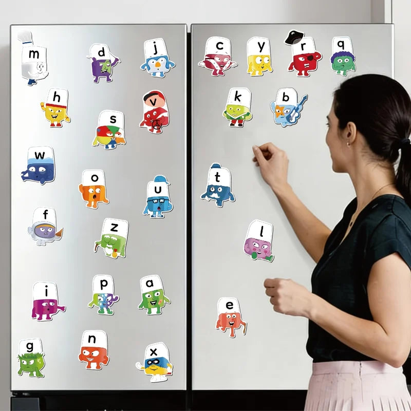 26Pcs Alphabet Popsicle Shaping Magnetic Ornaments for Refrigerator & Home Decor