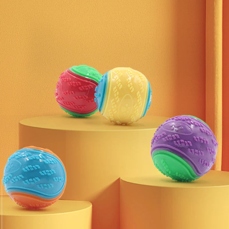 Dog Interactive Squeaky Toy Ball - Soft TPR Chew & Teeth Cleaning Pet Ball
