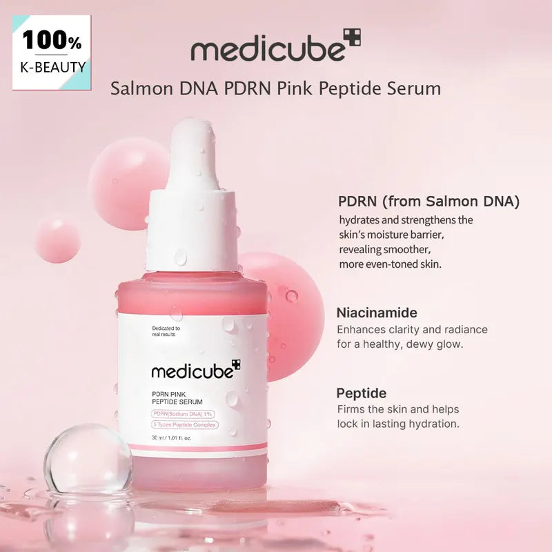 Hydrating Pink Peptide Serum for Face - Fast-Absorbing & Non-Sticky